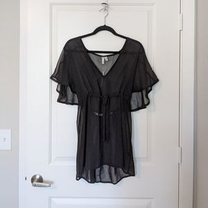 NWT ASOS Sheer Black Chiffon Coverup 4